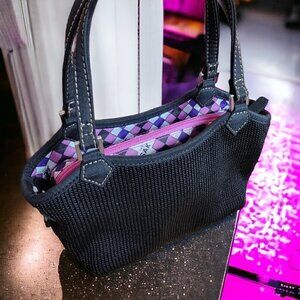 The Sak - Mini Shoulder Bag Purple and Pink Interior - Perfect Mardi Gras Purse